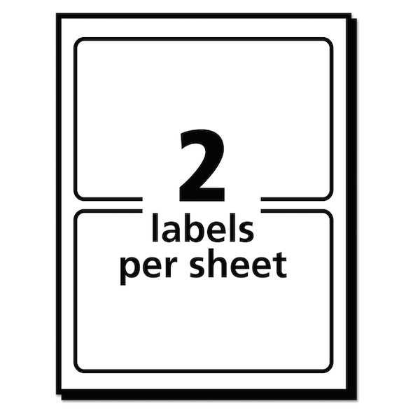 Avery Dennison Laser Label Color Print 2Up,White,PK50 6876