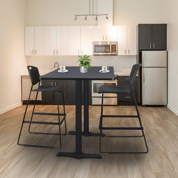 Rectangle Cain Cafe Training Tables, 60 W, 24 L, 42 H, Wood|Metal Top, Grey