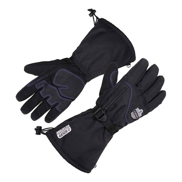 Ergodyne Black Thermal Waterproof Winter Work Gloves, S, PR 825WP