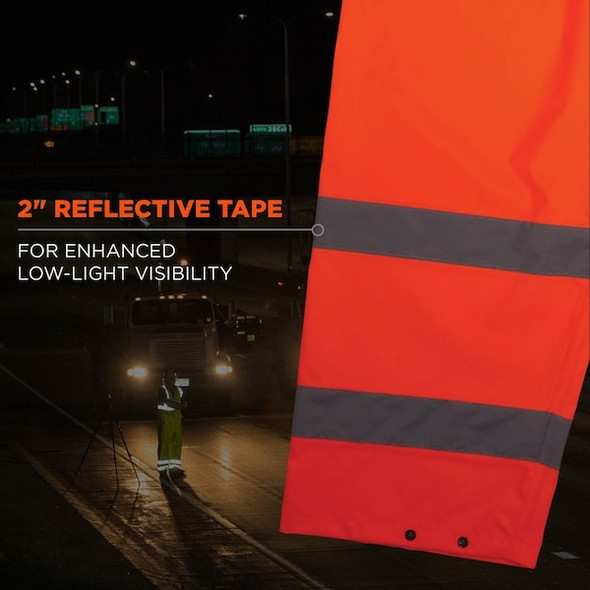 Ergodyne Rain Pants,Lightweight,HV,Orange,S 8916