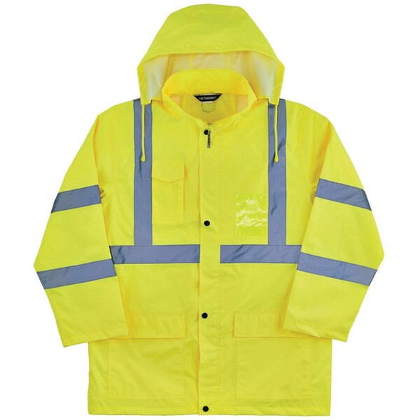 Ergodyne Jacket,Rain,LW,Class 3,HV,Lime,5X 8366