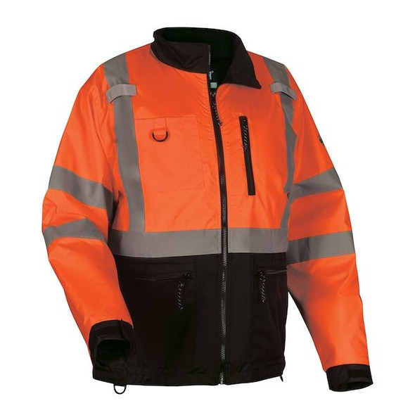 Ergodyne Windbreaker, Polyester Ripstop, Class 3 Type R, Orange, 4XL 8351