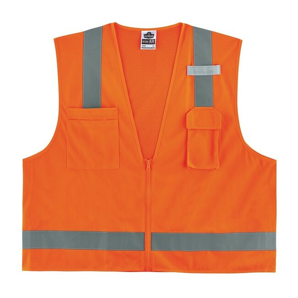 Ergodyne 2XL Orange Economy Surveyors Vest Class 2 - Single Size 8249Z-S