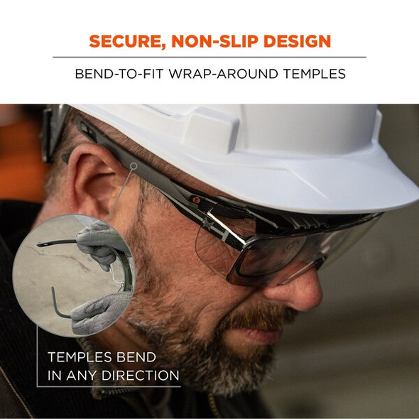 Ergodyne OSMIN, Safety Glasses, Indoor/Outdoor Lens, Matte Black Frame OSMIN-IO