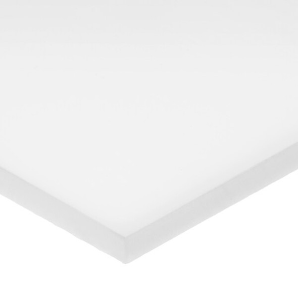 White UHMW Polyethylene Polyethylene Sheet 72" L x 48" W x 1/2" Thick