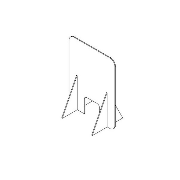 Clear Sneeze Guard - 1/8" T x 48" W x 36" H - 12" W x 6" H Slot, PK6