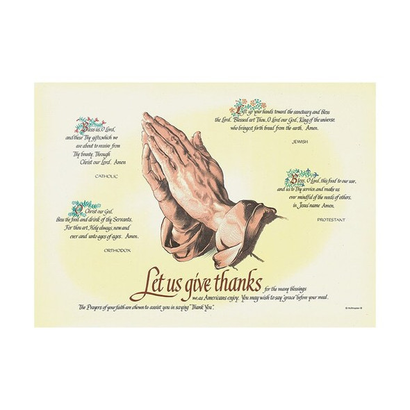 Hoffmaster 10" x 14" Four Faiths Paper Placemats,PK1000 702023