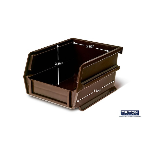 Triton Products StorageBin,5.375inL,4.125inW,Plastic 3-210BRWS Triton Products StorageBin,5.375inL,4.125inW,Plastic 3-210BRWS