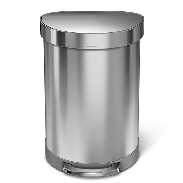 Simplehuman Step-OnTrashContainer,Silver,16gal,SS CW2029 Simplehuman Step-OnTrashContainer,Silver,16gal,SS CW2029