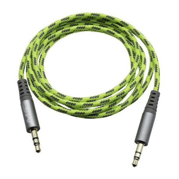 Mobilespec Hi-Vis 4Ft Aux Cable, Yellow MBSHV0402