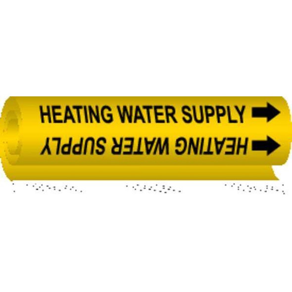 Brady Pipe Marker,Heating Water Supply,Yellow 5703-II