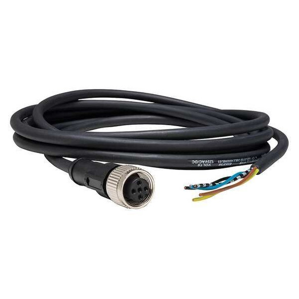 Telemecanique Sensors Cordset,16.4 ft.,Black,250VAC/300VDC XZCP1164L5