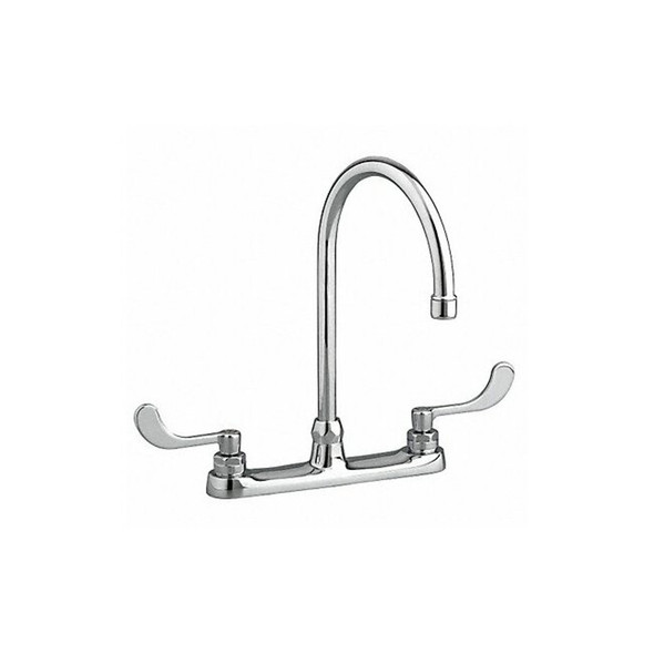 Gooseneck Kitchen/Bathroom Faucet, Manual, 8" Mount, 3 Hole