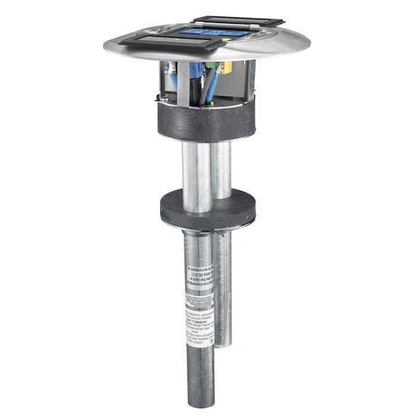 Poke-Through Box, 27 cu in, Wiring Box Type, 2 Gangs, Aluminum, Round Shape