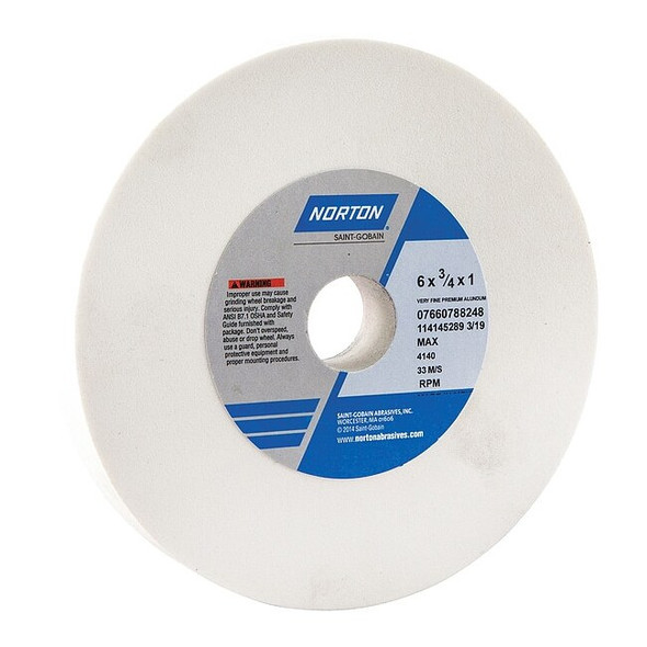 Norton Abrasives Grinding Wheel, T1, 6x3/4x1, AO, 150G, White 07660788248