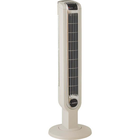 Lasko 36 In. 3-Speed White Oscillating Tower Fan with Remote Control 2510