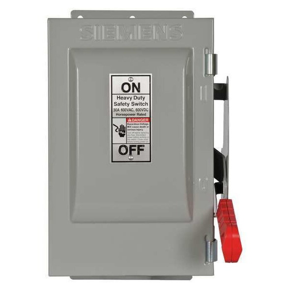 Siemens Safety Switch, Non-Fusible, 30 A, Steel HNF261J Siemens Safety Switch, Non-Fusible, 30 A, Steel HNF261J