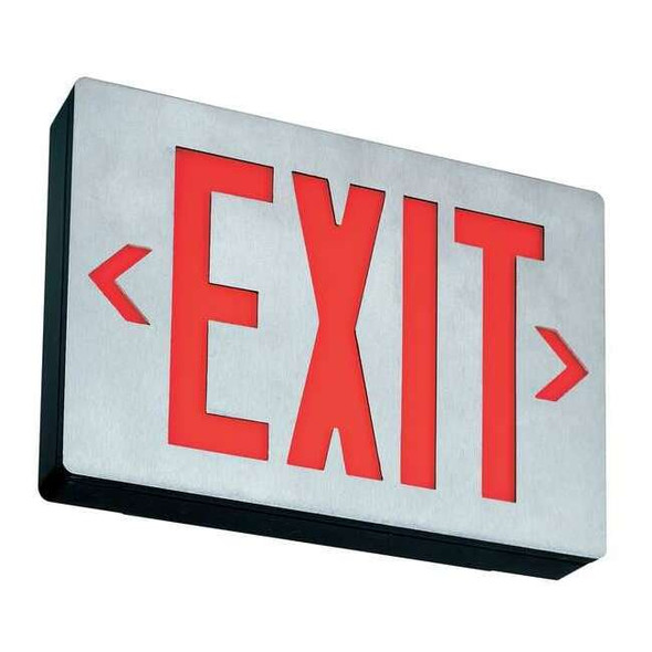 Exit Sign, Black, 1 Face(s), LED, Universal Mount, Nickel Cadmium