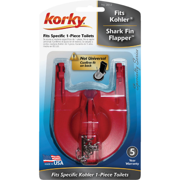 Korky Kohler Rubber Shark-Fin Toilet Flapper For 1-Pc. Toilet Korky Kohler Rubber Shark-Fin Toilet Flapper For 1-Pc. Toilet