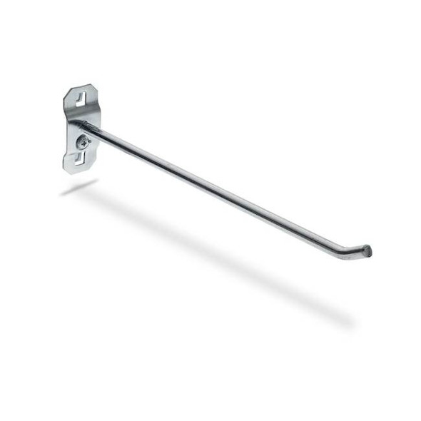 8 In. Single Rod 30 Degree Bend Steel Pegboard Hook for LocBoard, PK5