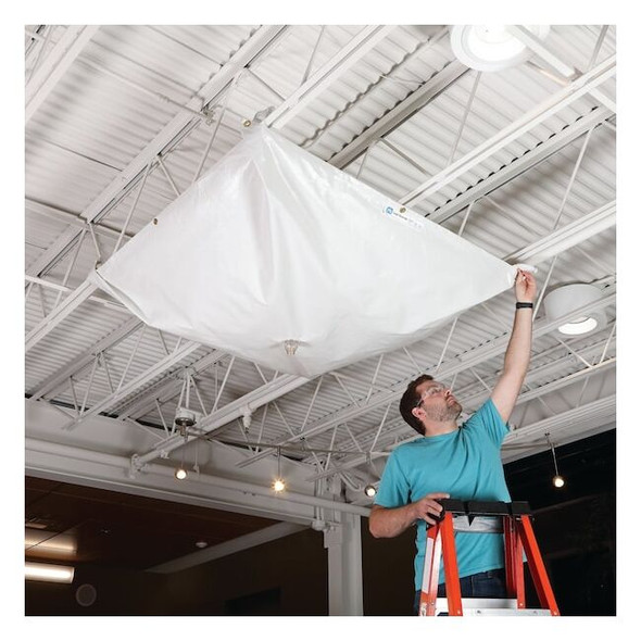 Pig PIG Magnetic Roof Leak Diverter Tarp White 5' L x 5' W TLS1999-WH