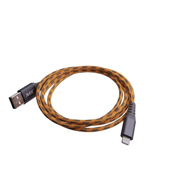 Mobilespec Hi-Vis 4Ft Lightning To Usb-A Cable, Orange MBSHV0423