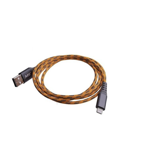 Mobilespec Hi-Vis 4Ft Lightning To Usb-A Cable, Orange MBSHV0423