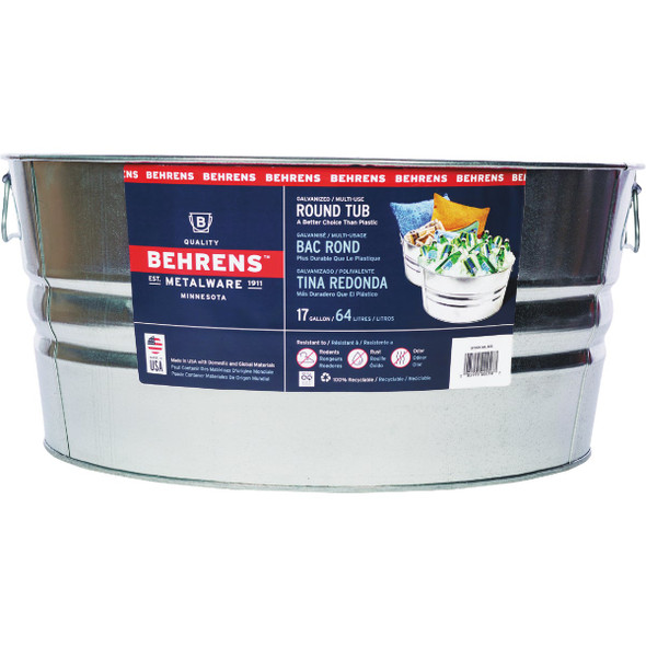 Behrens 17 Gal. Round Galvanized Steel Utility Tub 3GS