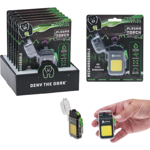 Kodiak Mini Rechargeable Plasma Lighter with COB LED Task Light 27496 Pack of 6 562390