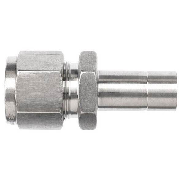 Brennan Industries Strt, SS, Comp. 3/8 in, Tube Stem 1/2 in N2406-06-06-SS