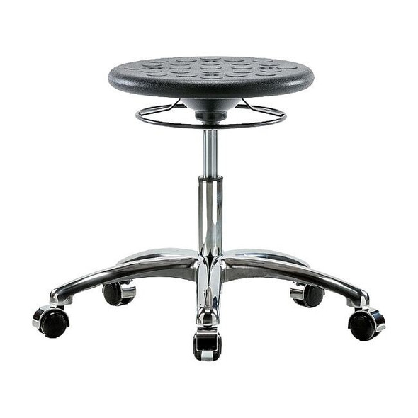 Cleanroom Stool, Polyurethane, Black, 16 in to 21 in Seat Height