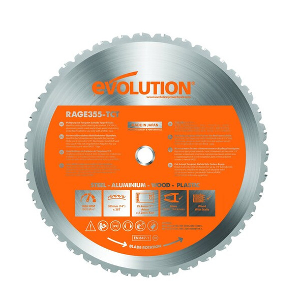 Evolution 14" Multi Material Blade, 1" Arbor RAGE355BLADE