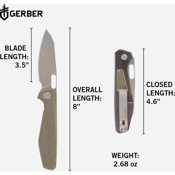 Gerber Slimsada 3.47 In. Clip Folding Knife