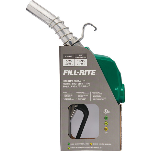Fill-Rite 1 In. Green Automatic Diesel Spout Nozzle SDN100GAN 582095
