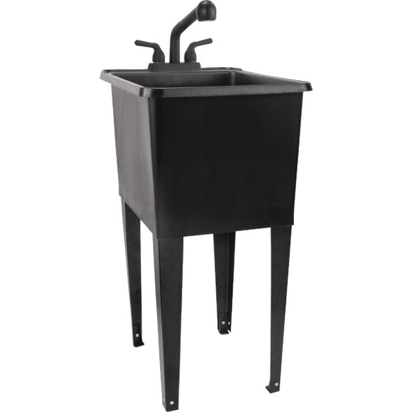 Tehila 16 Gal. Black Narrow Utility Tub Kit 115086