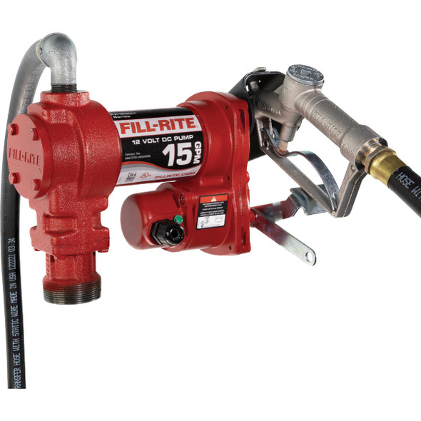 Fill-Rite 12V DC 15 GPM Fuel Transfer Pump with Nozzle FR1210H
