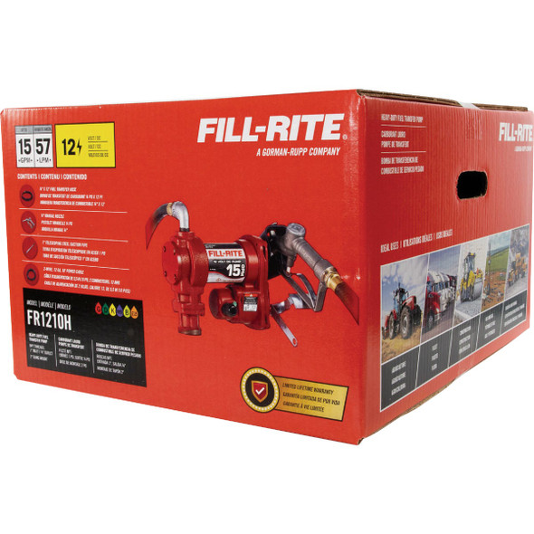 Fill-Rite 12V DC 15 GPM Fuel Transfer Pump with Nozzle Fill-Rite 12V DC 15 GPM Fuel Transfer Pump with Nozzle