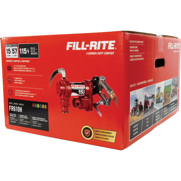 Fill-Rite 115V AC 15 GPM Fuel Transfer Pump with Nozzle FR610H 579290