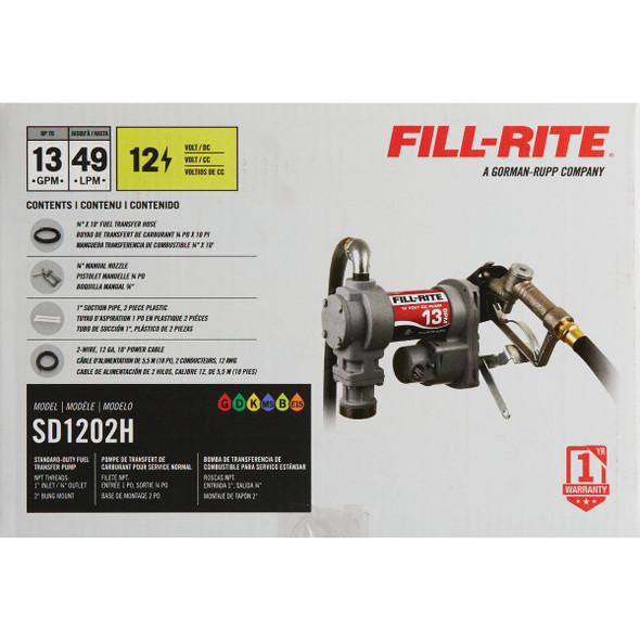 Fill-Rite 12V DC Fuel Transfer Pump with Nozzle