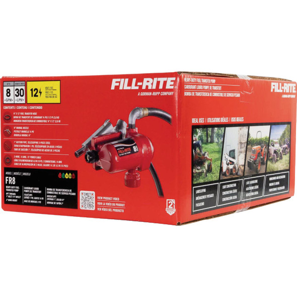 Fill-Rite 12V DC 8 GPM Fuel Transfer Pump with Nozzle