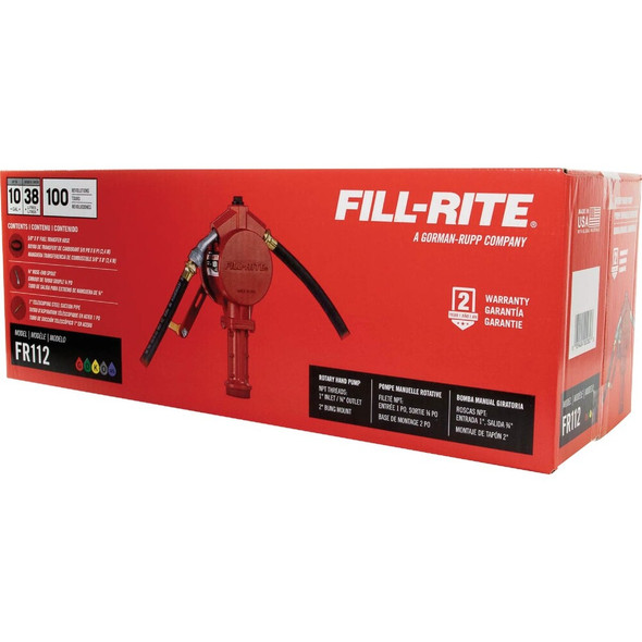 Fill-Rite Rotary Hand-Operated Fuel Transfer Pump with Nozzle Spout FR112 578530