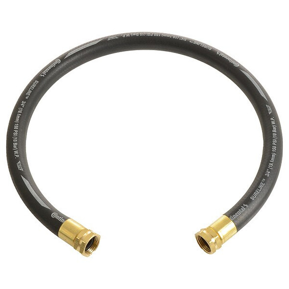 1/2 in ID x 3 ft L Garden Leader Hose, EPDM Tube, Black, Brass x Brass Fitting