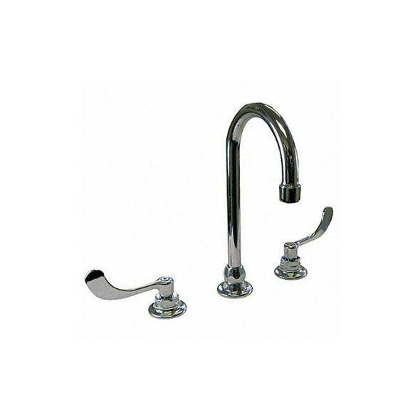 Manual Gooseneck Kitchen/Bathroom Faucet, 8" Mount, Chrome 3 Hole