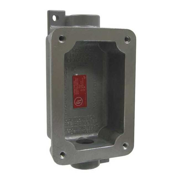 Electrical Box, 15.5 cu in, Device Box Type, 1 Gang, Aluminum, Rectangular Shape