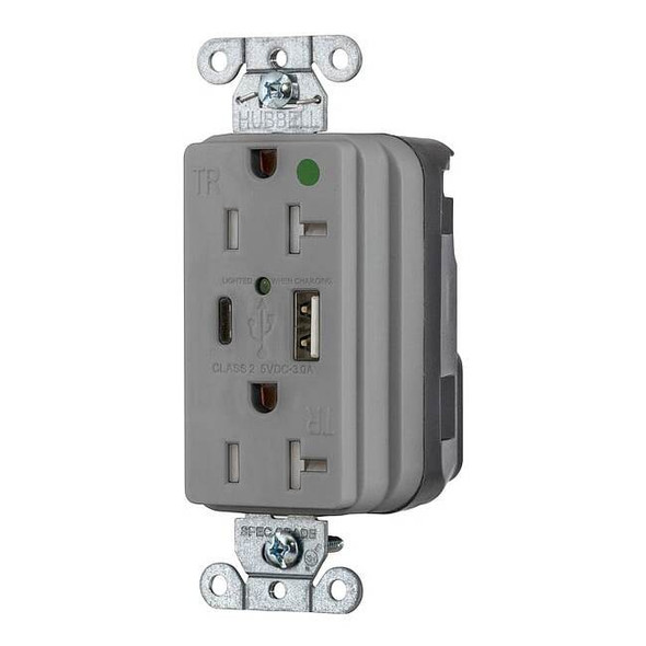 Hubbell USB Receptacles SNAP8300UACGY SNAP8300UACGY