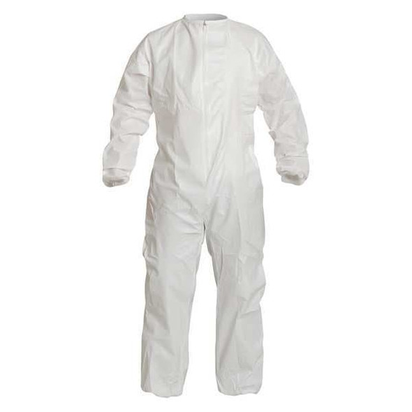 Serged Seams. Bound Neck. Set Sleeve Design. Zipper Closure. White. 4X