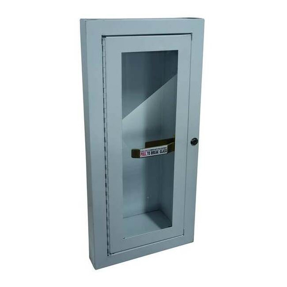 Fire Extinguisher Cabinet, Semi Recessed, 20 3/4 in Height, 5 lb