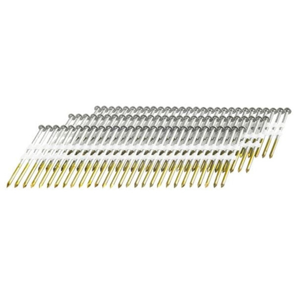 Collated Framing Nail, 3 in L, 11 ga, Bright, Flat Head, 15 Degrees, 4000 PK  HD27APBSN