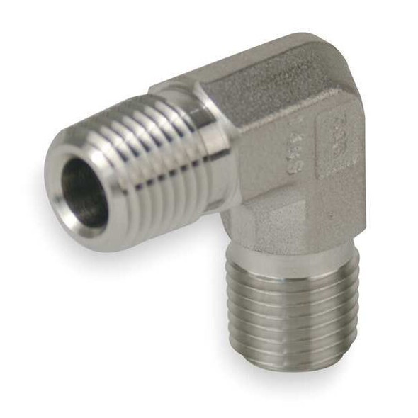 Parker 90 Elbow, 316 SS, 3/8 in Pipe Size,MNPT 6-6 ME-SS