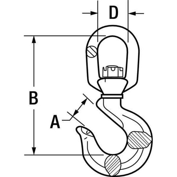 Dayton Slip Hook,Alloy Steel,1 1-8 in,3,000 lb 1DNH7